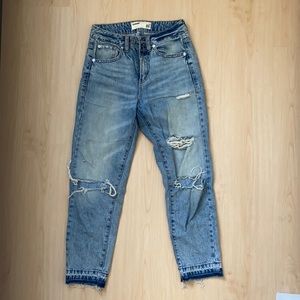 Garage distressed mom jeans